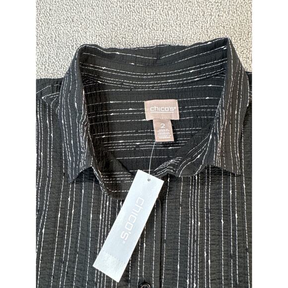 NWT Chicos Blouse Top Business Casual Button Down Relaxed Size Large - Picture 3 of 6